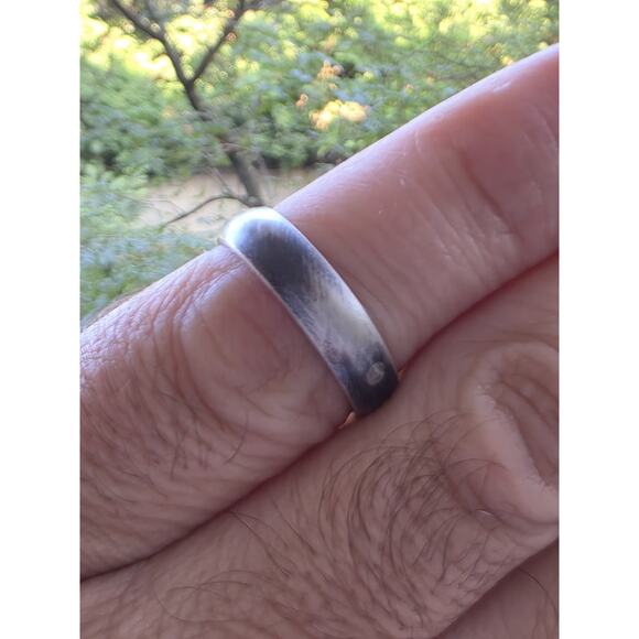 BAND STERLING SILVER 925 OXIDIZED RING SIZE 9.5 - Picture 1 of 15